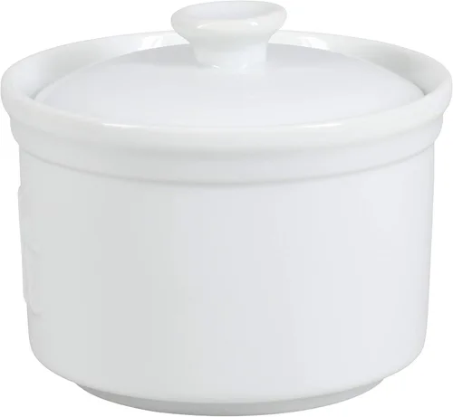 Vista 9 de BIA Cordon Bleu Caja de sal de 10 onzas con tapa, color blanco