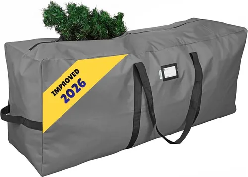 Vista 10 de Bolsa de almacenamiento para árbol de Navidad que se adapta hasta a 2 m Árbol navideño desmontado de 50 x 15 x 20 pulgadas, contenedor, caja