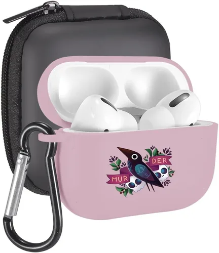 Vista 62 de Funda de mariposas rosas para AirPods Pro con llavero, diseño de animales lindos funda protectora de TPU suave compatible con AirPods Pro Charging
