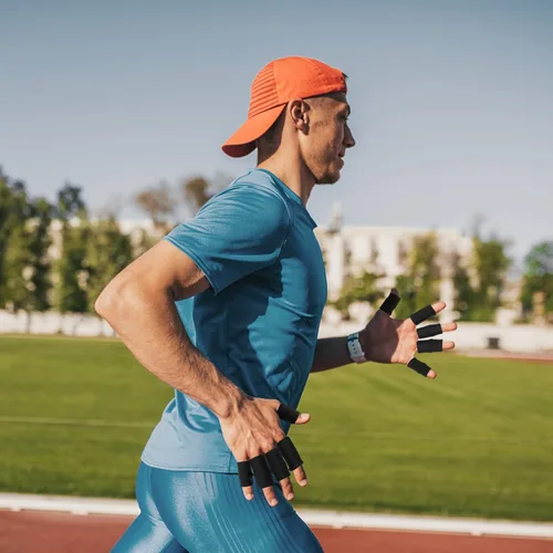 Vista 7 de Envolturas para dedos, 10 unidades elásticas y flexibles para los dedos, protector de dedos para la artritis, dedos o baloncesto (negro)