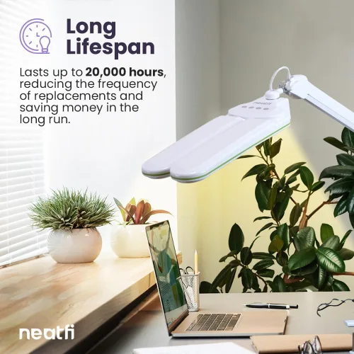 Vista 3 de Neatfi Elite HD XL - Lámpara LED de escritorio, 3 modos de luz, 90 piezas SMD LED, atenuación no polar, iluminación brillante que cuida los ojos