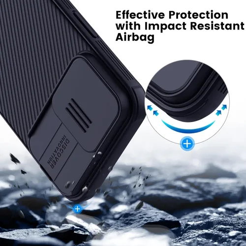 Vista 5 de Nillkin CamShield Pro - Funda magnética para iPhone 15 Pro Max, compatible con MagSafe, funda deslizante para cámara, color morado oscuro