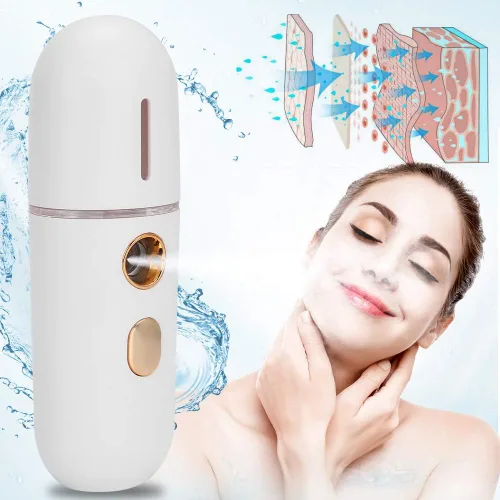 Vista 3 de Rociador facial de niebla, mini vaporizador facial portátil, hidratante para exteriores para mujeres y niñas en interiores