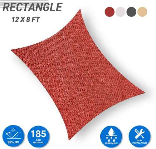 Vista 2 de EAGLE PEAK Toldo rectangular de 8 x 12 pies, toldo con bloqueo UV para patio al aire libre, jardín, terraza (Terra)
