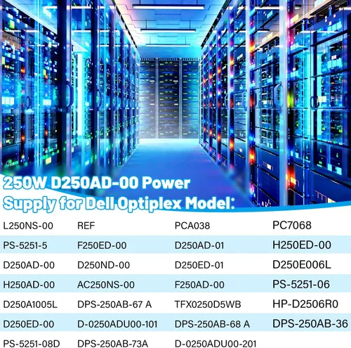 Vista 3 de D250AD-00 H250ad-00 Fuente de alimentación de 250W para Dell Optiplex 390 3010 990 790 DT 530s 537s 540s 545s 546s 560s 570s 580s Vostro 200s 220s