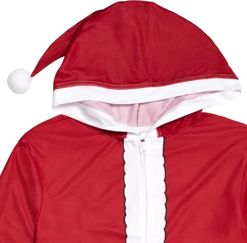 Vista 5 de Dreamwave Christmas Santa Claus Fleece Zip Up Costume Coverall Toddler to Adult