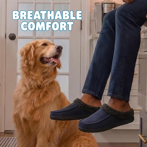 Vista 2 de Dearfoams Zapatilla de casa tipo zueco para hombre Brendan de espuma viscoelástica transpirable para interiores y exteriores con anchos amplios