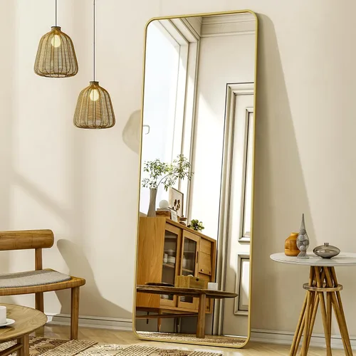 Vista 12 de XRAMFY Espejo rectangular de cuerpo completo de 56 x 21 pulgadas, con soporte para colgar en la pared, para dormitorio, sala de estar, dormitorio