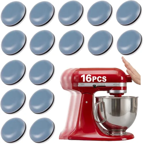 Vista 12 de 8 piezas deslizantes de electrodomésticos para cocina, color negro, autoadhesivos, pequeños electrodomésticos de cocina, fáciles de mover y ahorrar