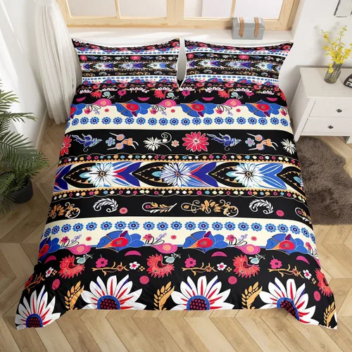 Vista 12 de Erosebridal Juego de ropa de cama gótica de damasco para adultos, funda de edredón victoriana antigua, tamaño individual, funda de edredón gótica