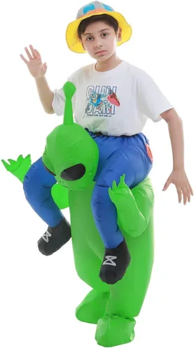 Vista 3 de Double Couple Disfraz de alienígena de Halloween para Halloween, Verde, Grande