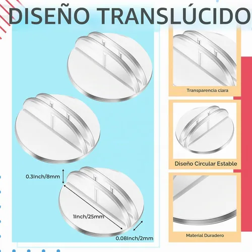 Vista 3 de Yinkin 25 soportes de plástico para tarjetas de 1 pulgada, clips de base