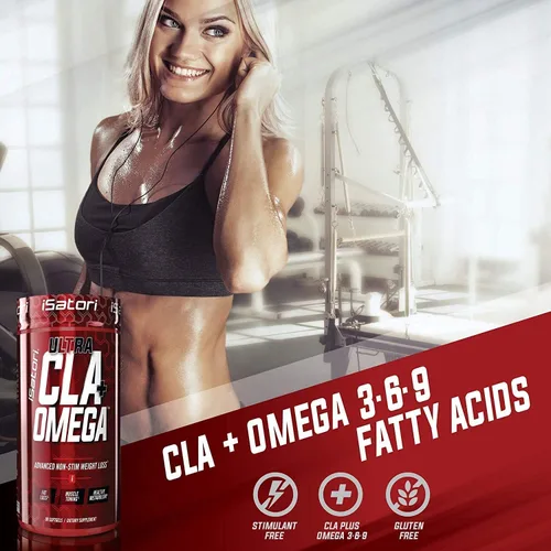 Vista 5 de iSatori L-Carnitina LS3 Limonada rosa de 1500 mg (32 porciones) y iSatori Ultra CLA (90 cápsulas blandas)
