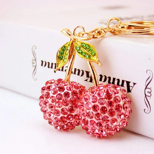 Vista 7 de EXCEART Accesorios Llavero único Llavero de fruta, lindo llavero de bolsa, colgante con dije de cristal para coche, llavero personalizado, pequeño
