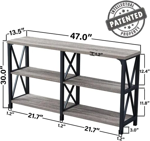 Vista 5 de LVB - Mesa de sofá de estilo granja, mesa consola rústica para sala de estar, mesa de entrada con almacenamiento, mesa de entrada para vestíbulo
