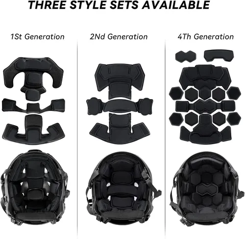 Vista 9 de Almohadillas tácticas para casco - Insertos universales de recambio de espuma de memoria interna para cascos ACH, MICH, EXF