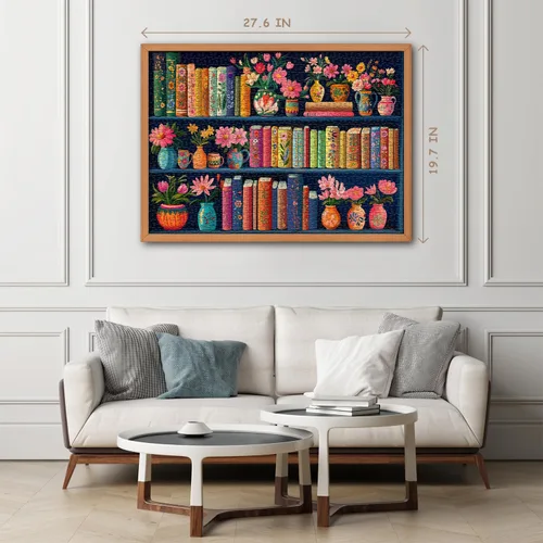 Vista 5 de Rompecabezas de Libro en Flor de Jigsaw 1000 Piezas, Rompecabezas de Páginas de Flores Silvestres de PICKFORU, Rompecabezas Floral de Plantas Libros