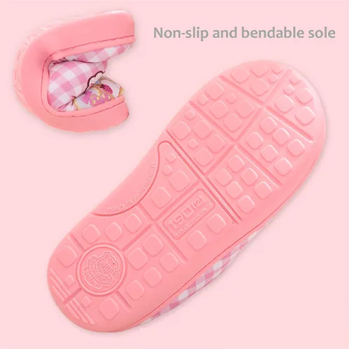 Vista 3 de Sanrio Hello Kitty - Zapatillas de peluche para niñas y niños dulces color rosa