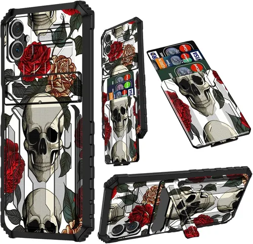 Vista 47 de Funda para Samsung A13 5G, Galaxy A13 5G con tarjetero desmontable atril resistente a prueba de golpes funda protectora para Samsung Galaxy A13 Gato