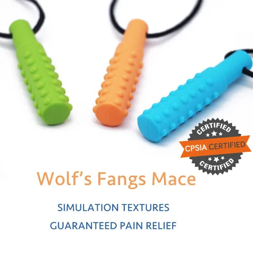 Vista 4 de Xtra Tough (XT) - Collar sensorial para masticar (paquete de 3) – Ayuda motora oral sensorial, juguetes mordedores para autismo, TDAH, lactancia