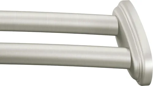 Vista 8 de Moen Barra de cortina de ducha única de montaje fijo curvada de longitud ajustable dorada bronceada para baño, CSR2160BZG Bronce dorado