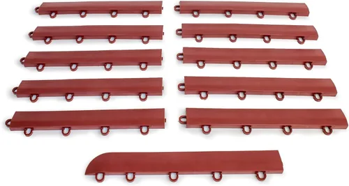 Vista 8 de Kit de borde de transición femenino Big Floors, borde de piso de garaje modular entrelazado duradero, compatible con productos RaceDeck, GarageTrac