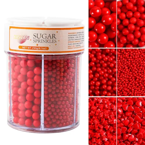 Vista 10 de KASVAN Chispas de perla negra, mezcla de 6 tamaños para decorar pasteles, 230g/8.1oz, decoraciones de pastel para hornear, aderezos de helado y Negro