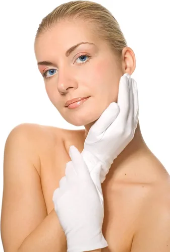 Vista 7 de Guantes de algodón, Selizo 3 pares de guantes blancos de algodón para mujeres, hombres, eczema, manos secas, hidratantes, para servir, archivo