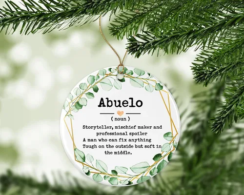 Vista 3 de Abuelo Noun Ornament - Christmas Ornament for Abuelo - Abuelo Gifts - Abuelo Definition - Keepsake Printed on One Side