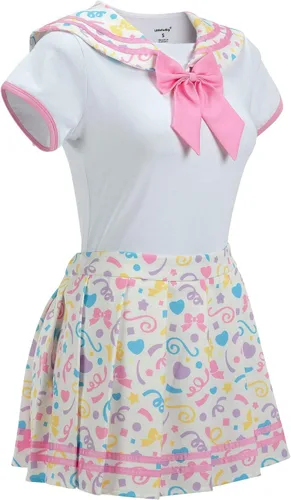 Vista 6 de Littleforbig - Pijama de algodón para enterizo, conjunto de falda mágica para cosplay