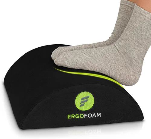 Vista 13 de ErgoFoam Reposapiés para debajo del escritorio en el trabajo - Reposapiés premium debajo del escritorio - Reposapiés de escritorio para dolor