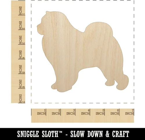 Vista 2 de Chow Chow Dog - Recorte de madera maciza sin terminar para proyectos de manualidades, 1/4 de pulgada de grosor, tamaño de 6.25 pulgadas