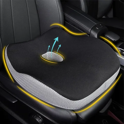 Vista 13 de Cojín de asiento de coche: cojín ergonómico de espuma viscoelástica para aliviar el dolor de ciática, almohada de asiento de conducción más grande