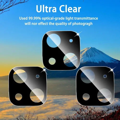 Vista 3 de Dengduoduo Paquete de 3 protectores de lente de cámara de vidrio templado para iPhone 15 de 6.1 pulgadas y para iPhone 15 Plus de 6.7 pulgadas