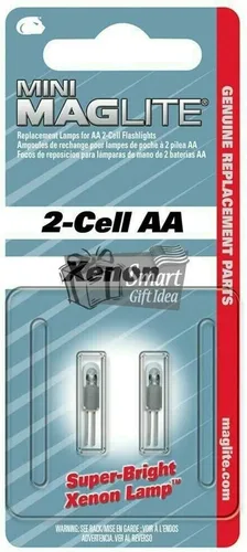Vista 5 de Maglite Lámparas de repuesto para mini linterna AA de 2 celdas, paquete de 2