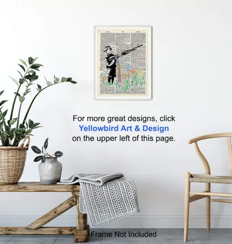 Vista 5 de Crayon Gun Banksy Dictionary Page - Arte de pared, 8 x 10 pulgadas, foto de arte callejero, regalo para graffiti, fanáticos de murales, imagen