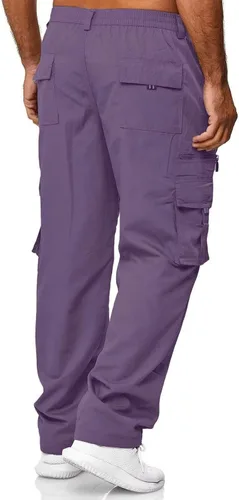 Vista 4 de Pantalones de carga para hombre, ligeros, tácticos, para senderismo, ajuste clásico, múltiples bolsillos