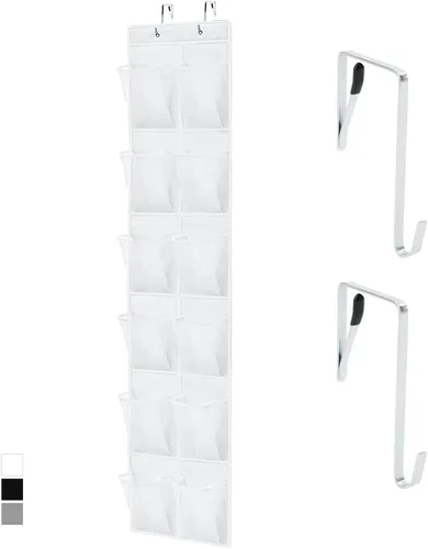 Vista 16 de Gorilla Grip - Zapatero para colgar en la puerta, 24 bolsillos de malla para sostener hasta 40 libras, organizador para parte trasera del armario