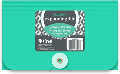 Vista 6 de C-Line 13-Pocket Expanding File, Coupon Size, 1 Expanding File, Color May Vary (58410-DS)