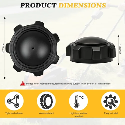 Vista 2 de Tapa de combustible de repuesto para Husqvarna 539 91 43-63 Saltamontes 100210 Gravy: 01538400, Husqvarna: 539914363 Toro 1-513508, 112-0321