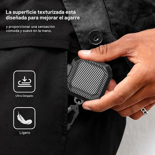 Vista 5 de RFUNGUANGO para Samsung Galaxy Buds 2 Pro/Buds Pro/Buds Live/Buds 2 Case Cover/Galaxy Buds FE (2023), funda militar de fibra de carbono