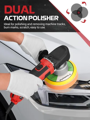 Vista 3 de SILVEL Pulidora Buffer, Buffer de Doble Acción de 6 pulgadas para Detallado de Automóviles, Kit de Encerador Buffer Orbital Aleatorio para Automóvil