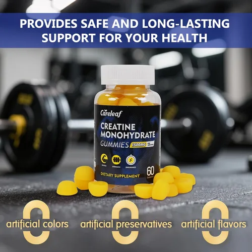 Vista 8 de Gomitas de monohidrato de creatina para hombres y mujeres, suplemento de creatina de 1500 mg para ganancia muscular, más fuerza y recuperación más