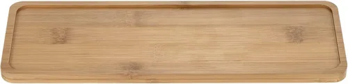 Vista 3 de PATIKIL Plato para maceta, bandeja rectangular de bambú de 11 x 3.7 pulgadas para interiores