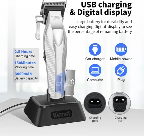 Vista 10 de Cortadora de pelo KEMEI para hombre