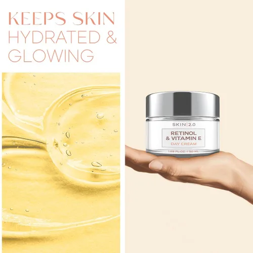 Vista 5 de Skin 2.0 Crema hidratante facial de día hidratante - Retinol y vitamina E, ácido hialurónico y colágeno, vitamina C y colágeno
