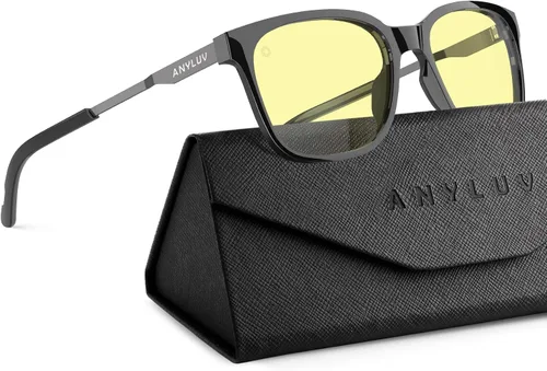 Vista 19 de ANYLUV Blue Light Glasses for Men, Lightweight Computer Gaming Glasses, Stylish Anti Eyestrain Blue Light Blocking Men