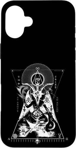 Vista 22 de iPhone 16 BAPHOMET - Como arriba y abajo - Funda de geometría sagrada oculta