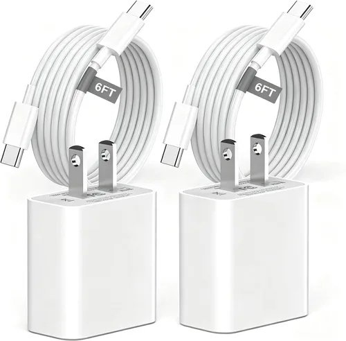 Vista 11 de Matsusho Cargador para iPhone 17 y 16 de carga rápida de 10 pies, paquete de 2 bloques de cargador de pared USB C de 20 W con cable de carga tipo C