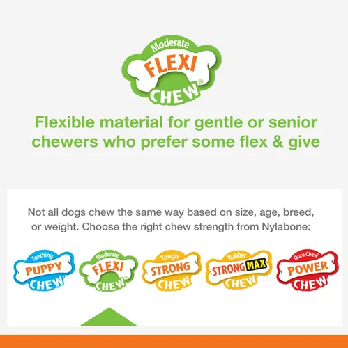 Vista 3 de Nylabone Flex Moderate - Juguete masticable para perros de pollo medianolobo (1 unidad)